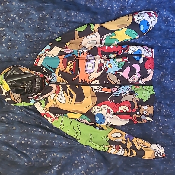 Members Only x Nickelodeon [+ Dolls Kill] Unisex 90s Cartoons Windbreaker Jacket - Picture 5 of 17